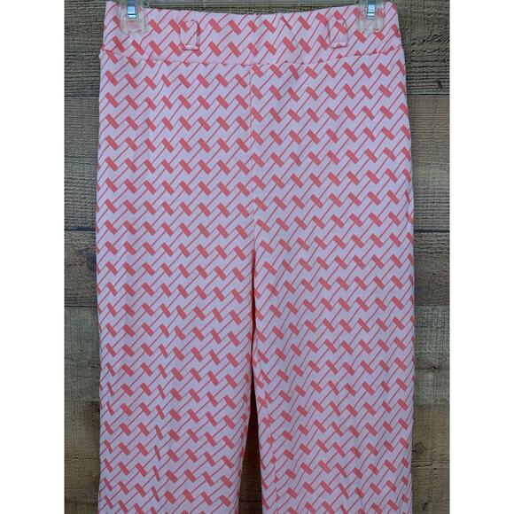 Vintage 1970s MOD Pink Pull On Flare Leg Trouser Polyester Pants Sz Small - Picture 3 of 5